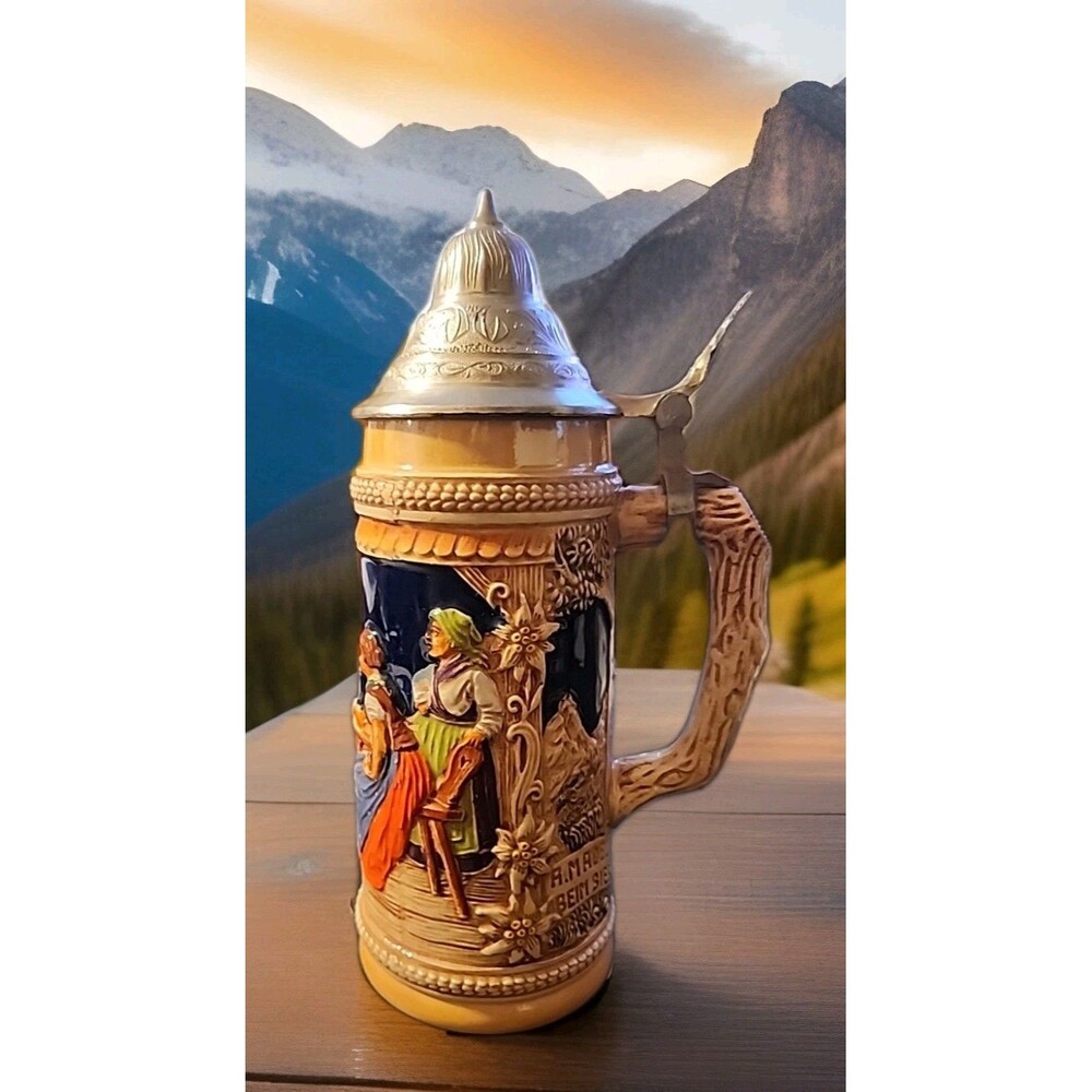 Vintage Gerz Beer Stein Made In W. Germany "Aufder Alm" - Picture 4 of 9